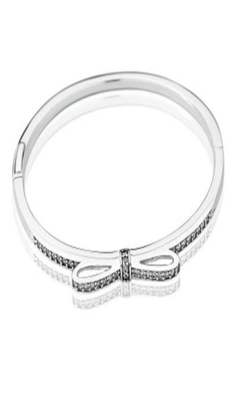 925 sterling silver sparkling bow bangle bracelet original box for p cz diamond women weddnig gift jewelry bracelets 3 k28343174, Black
925 sterling silver sparkling bow bangle bracelet original box for p cz diamond women weddnig gift jewelry bracelets 3 k28343174, Black