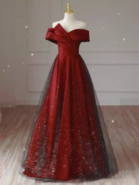 prom dress dark red with black shining tulle long evening gowns sweetheart lace-up back
prom dress dark red with black shining tulle long evening gowns sweetheart lace-up back