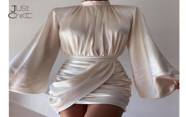 justchicc ruched satin dress women white latern sleeves party dress autumn night club mini dresses 2021 vestdios1911722, Black;gray
justchicc ruched satin dress women white latern sleeves party dress autumn night club mini dresses 2021 vestdios1911722, Black;gray