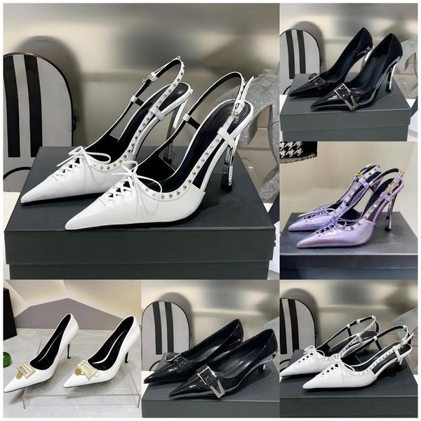 designer la slingback heels women dress shoes luxury high heel sandals toes pumps leather women wedding party sandal, Black
designer la slingback heels women dress shoes luxury high heel sandals toes pumps leather women wedding party sandal, Black