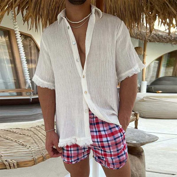 men's casual shirts casual loose solid color pleated cotton linen shirt men leisure loose short sleeve lapel buttoned 2023 summer men&, White;black
men's casual shirts casual loose solid color pleated cotton linen shirt men leisure loose short sleeve lapel buttoned 2023 summer men&, White;black