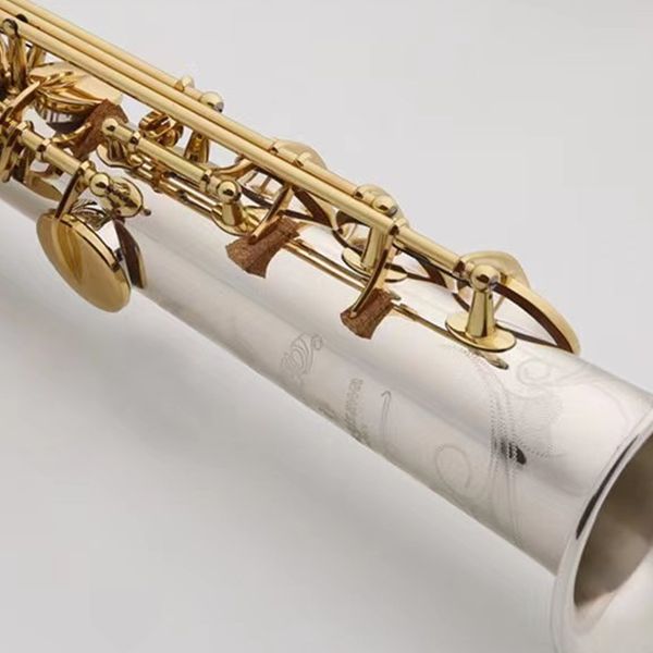 high-end w037 soprano straight pipe saxophone silver body gold key japanese craftsmanship manufacturing one-to-one engraved pattern sax sopr
high-end w037 soprano straight pipe saxophone silver body gold key japanese craftsmanship manufacturing one-to-one engraved pattern sax sopr