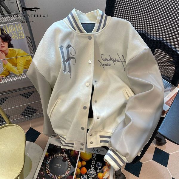 women's jackets stitching baseball jacket male and female couples with the same style 2023 spring autumn brand hiphop motorcycle 230714, Black;brown
women's jackets stitching baseball jacket male and female couples with the same style 2023 spring autumn brand hiphop motorcycle 230714, Black;brown