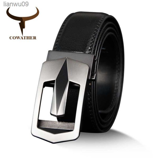 cowather cow genuine leather belts for men automatic vintage male belt brand ratchet buckle belts 110130cm long l230704, Black;brown 
cowather cow genuine leather belts for men automatic vintage male belt brand ratchet buckle belts 110130cm long l230704, Black;brown