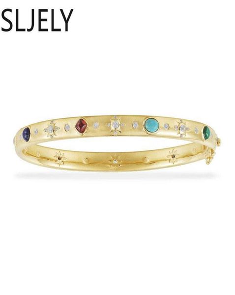 sljely fashion s925 sterling silver yellow gold color roma dainty multicolor stone bangle women monaco brand bracelet jewelry4641339, Golden;silver
sljely fashion s925 sterling silver yellow gold color roma dainty multicolor stone bangle women monaco brand bracelet jewelry4641339, Golden;silver