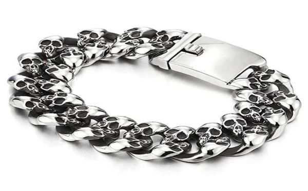 punk rock mens skull bracelets bangles hiphop stainless steel 15mm 19mm heavy ghost biker curb cuban chain bracelet men jewelry284079940, Black
punk rock mens skull bracelets bangles hiphop stainless steel 15mm 19mm heavy ghost biker curb cuban chain bracelet men jewelry284079940, Black