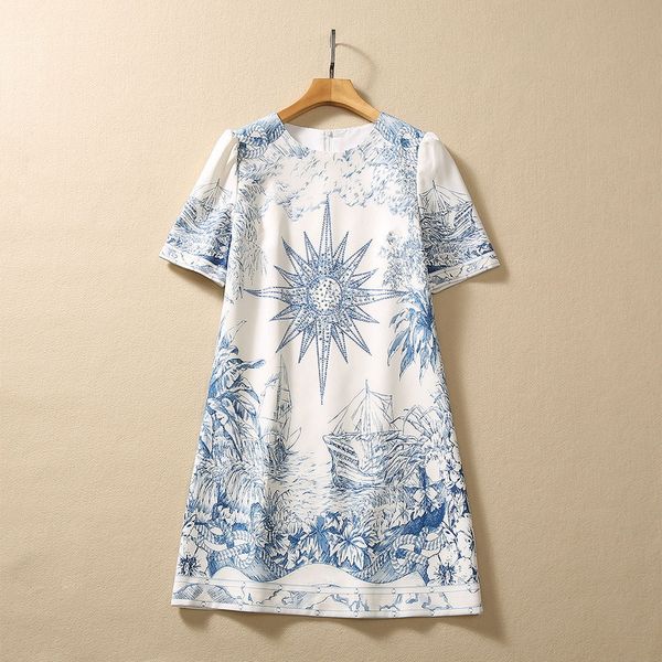 european and american women's dress 2023 summer new style round neck five quarter sleeve drill blue print fashion dress xxl, Black;gray
european and american women's dress 2023 summer new style round neck five quarter sleeve drill blue print fashion dress xxl, Black;gray