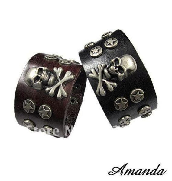 sl388leather braceletmen cacowhide punk skull braceletfashion jewelry100 genuine leatherhandmade jewelry3185495, Golden;silver 
sl388leather braceletmen cacowhide punk skull braceletfashion jewelry100 genuine leatherhandmade jewelry3185495, Golden;silver