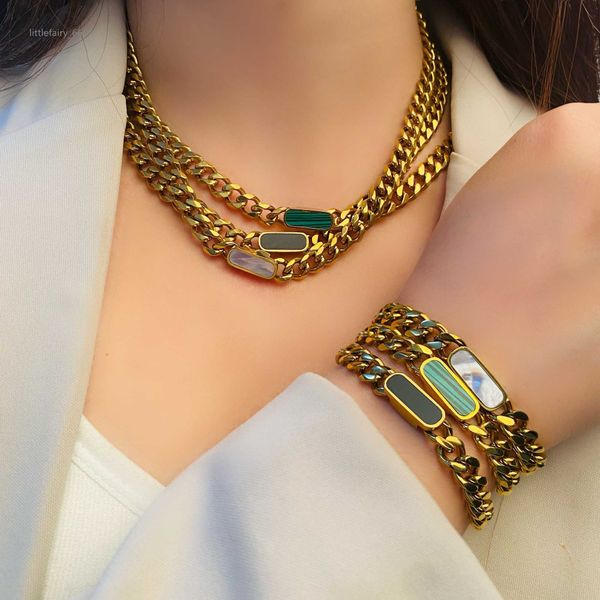 fashion jewelry 2023 factory outlet exaggeration 18k gold plated stainless steel turquoise necklace and bracelet set, Silver
fashion jewelry 2023 factory outlet exaggeration 18k gold plated stainless steel turquoise necklace and bracelet set, Silver