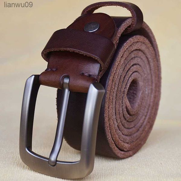 100 genuine leather belt jeans men pin buckle luxury designer cowhide vintage casual cowbody belts strap for male l230704, Black;brown
100 genuine leather belt jeans men pin buckle luxury designer cowhide vintage casual cowbody belts strap for male l230704, Black;brown