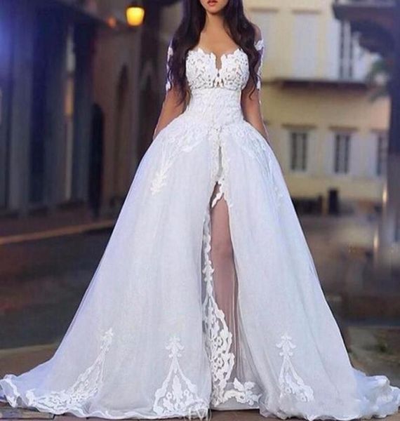 elegant off shoulder wedding dress with overskirt long sleeve lace bridal ball gowns detachable train6649694, White
elegant off shoulder wedding dress with overskirt long sleeve lace bridal ball gowns detachable train6649694, White