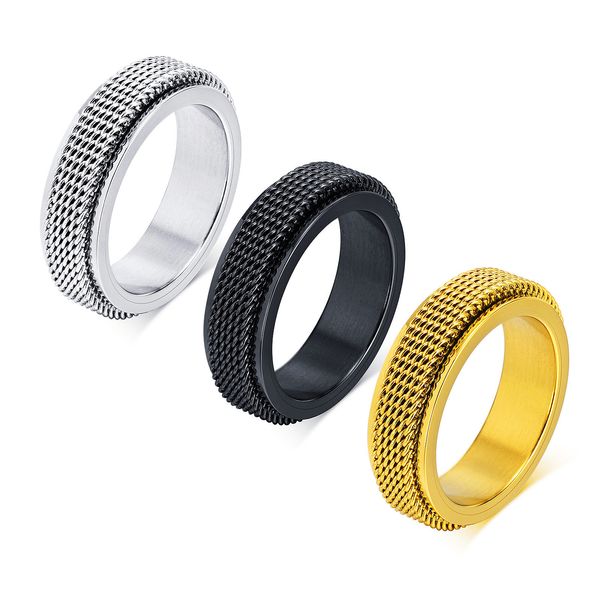 6mm stainless steel rings for men and women rotating design mesh ring jewelry party gift fashionable and versatile show your personality yw3, Silver
6mm stainless steel rings for men and women rotating design mesh ring jewelry party gift fashionable and versatile show your personality yw3, Silver