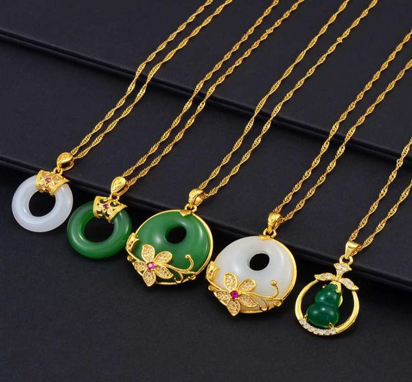 anniyo round flower gourd green white stone pendant necklaces women girs chinese cultural fashion luxury accessories 002236 h09186280679, Silver
anniyo round flower gourd green white stone pendant necklaces women girs chinese cultural fashion luxury accessories 002236 h09186280679, Silver