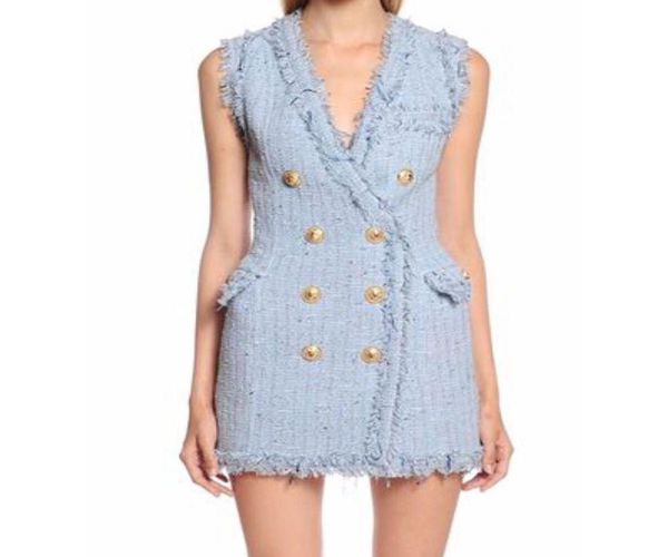 new designer women runway dresses v neck sleeveless lion head button double breasted slim blazer dress vestidos de fe5128876, Black
new designer women runway dresses v neck sleeveless lion head button double breasted slim blazer dress vestidos de fe5128876, Black