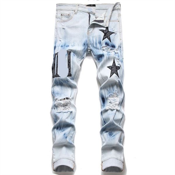 12 colors men's jeans hombre letter star men embroidery patchwork ripped for motorcycle pant mens skinny designer jeans mens usa brand, Blue
12 colors men's jeans hombre letter star men embroidery patchwork ripped for motorcycle pant mens skinny designer jeans mens usa brand, Blue