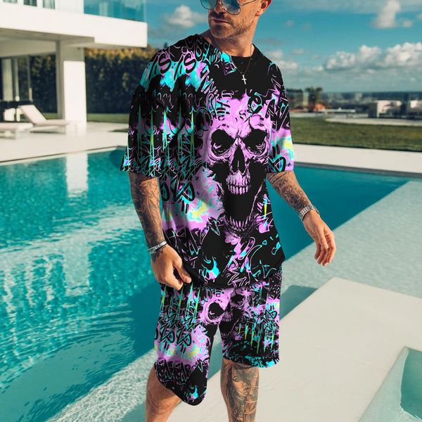 men's tracksuits summer fashion short sleeved t shirt shorts 3d print same color two piece suit s 6xl skull theme 230715, Gray
men's tracksuits summer fashion short sleeved t shirt shorts 3d print same color two piece suit s 6xl skull theme 230715, Gray