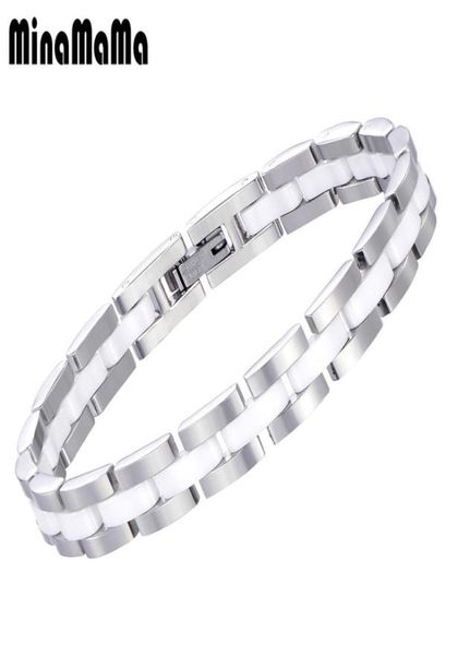link chain silver color stainless steel ceramic bracelet for woman men white fashion jewelry5956822, Black
link chain silver color stainless steel ceramic bracelet for woman men white fashion jewelry5956822, Black