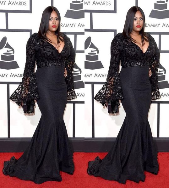vneck black long sleeves mermaid prom dress for fat women formal floor length evening dress 6071217, Black;red
vneck black long sleeves mermaid prom dress for fat women formal floor length evening dress 6071217, Black;red