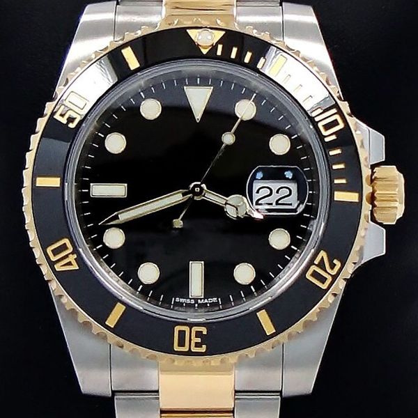 men's sports watch black dial 40mm anti-reflective large date 116613 stainless steel 904l strap foldover clasp ln automatic mechanical, Slivery;brown
men's sports watch black dial 40mm anti-reflective large date 116613 stainless steel 904l strap foldover clasp ln automatic mechanical, Slivery;brown