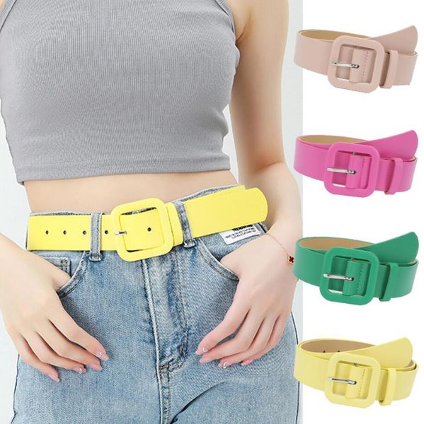 square buckle simple decorative belt candy color pin buckle wide belt women skirt sweater decorative corset belts for ladies, Black;brown
square buckle simple decorative belt candy color pin buckle wide belt women skirt sweater decorative corset belts for ladies, Black;brown