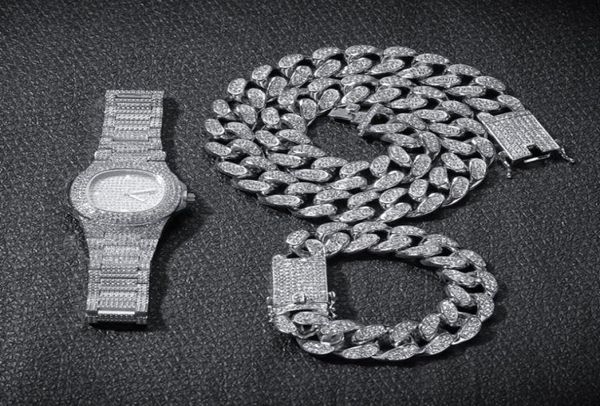 hip hop bling chains jewelry men necklace iced out diamond miami cuban chain rose gold silver watch necklaces bracelet set2353746
hip hop bling chains jewelry men necklace iced out diamond miami cuban chain rose gold silver watch necklaces bracelet set2353746