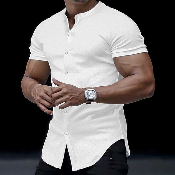 men's casual shirts leisure short sleeve slim shirt men 2023 summer casual solid color crew neck button-down shirts streetwear mens gy, White;black
men's casual shirts leisure short sleeve slim shirt men 2023 summer casual solid color crew neck button-down shirts streetwear mens gy, White;black