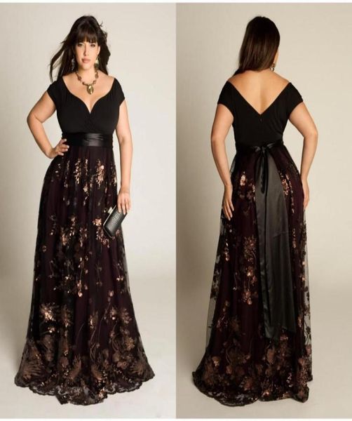 plus size luxury couture prom gown capped short sleeve floor length open back sequins applique sash party dresses for women5151822, Black
plus size luxury couture prom gown capped short sleeve floor length open back sequins applique sash party dresses for women5151822, Black