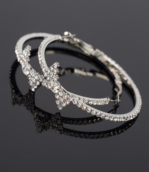 fashion earring crystal bow big circle earrings big circle hoop earrings 2017 for women e0907567721, Silver
fashion earring crystal bow big circle earrings big circle hoop earrings 2017 for women e0907567721, Silver