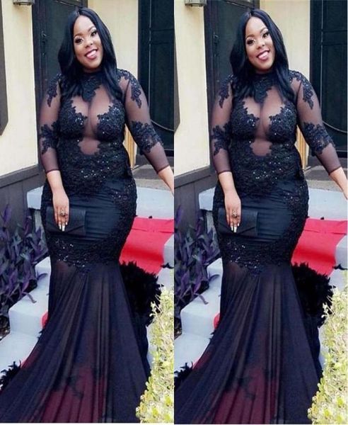 african black girls plus size black long prom dresses mermaid high neck illusion sheer appliques sequins long evening gowns sd2088419
african black girls plus size black long prom dresses mermaid high neck illusion sheer appliques sequins long evening gowns sd2088419