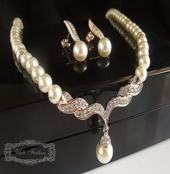 rose gold silver plated bridal jewelry sets cream faux pearl rhinestone crystal diamante wedding necklace and earrings1366706
rose gold silver plated bridal jewelry sets cream faux pearl rhinestone crystal diamante wedding necklace and earrings1366706