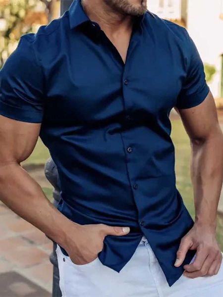 men's casual shirts streetwear men's fashion shirts summer leisure solid color turndown collar button slim shirt for men clothing, White;black
men's casual shirts streetwear men's fashion shirts summer leisure solid color turndown collar button slim shirt for men clothing, White;black