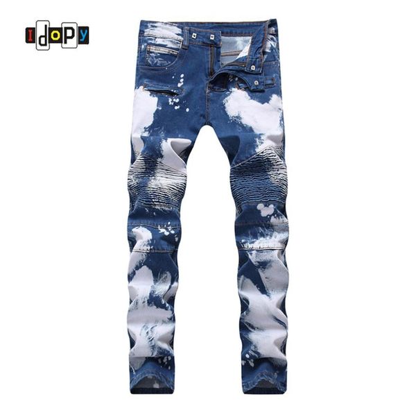 idopy mens fashion brand designer biker jeans hip hop punk style painted denim pants straight fit jean trousers for men3069545, Blue
idopy mens fashion brand designer biker jeans hip hop punk style painted denim pants straight fit jean trousers for men3069545, Blue