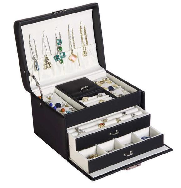 jewlery box with large capacity ornament ear stud simple and exquisite necklace ring household highend jewelry 2110138583765, Black;white
jewlery box with large capacity ornament ear stud simple and exquisite necklace ring household highend jewelry 2110138583765, Black;white