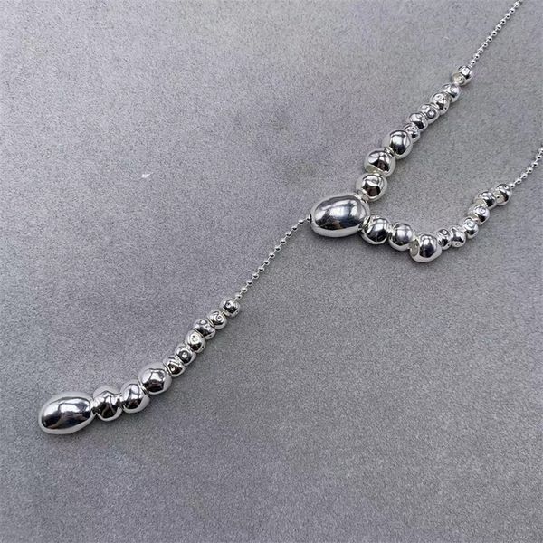 pendant necklaces european and american original fashion electroplating 925 silver irregular beads necklace long jewelry female gift 230714
pendant necklaces european and american original fashion electroplating 925 silver irregular beads necklace long jewelry female gift 230714