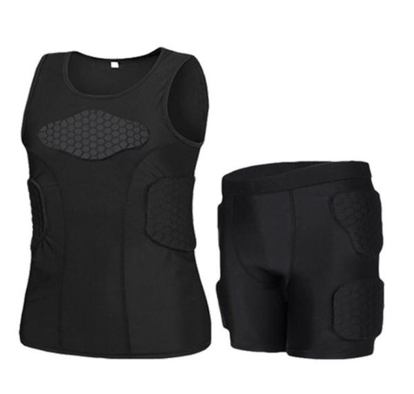 men honeycomb knee pads anticollision vest tshirt short set quick dry tee trousers apparel sportswear for workout football 2302720, Black;gray
men honeycomb knee pads anticollision vest tshirt short set quick dry tee trousers apparel sportswear for workout football 2302720, Black;gray