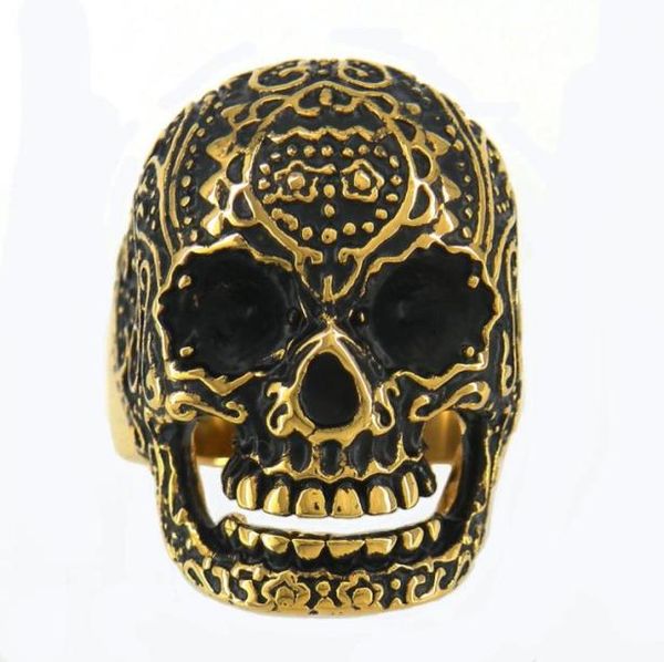 stainless steel punk vintage mens or womens jewelry gold plating tribal flower skull signet ring medallion ring biker ring 11w24849244743, Silver
stainless steel punk vintage mens or womens jewelry gold plating tribal flower skull signet ring medallion ring biker ring 11w24849244743, Silver
