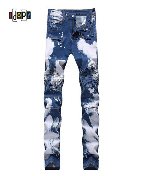 idopy mens fashion brand designer biker jeans hip hop punk style painted denim pants straight fit jean trousers for men5289031, Blue
idopy mens fashion brand designer biker jeans hip hop punk style painted denim pants straight fit jean trousers for men5289031, Blue