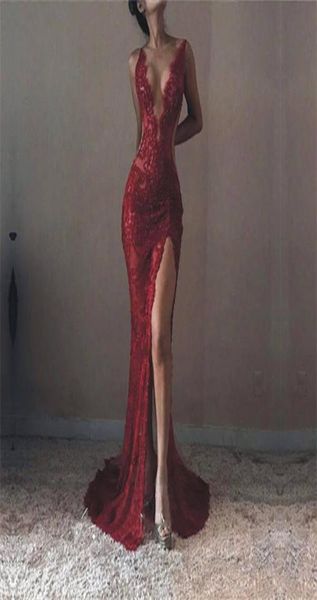 new dark red deep v neck prom dresses plain lace see through mermaid evening dress side split special occasion dresses party 3391416, Black;red
new dark red deep v neck prom dresses plain lace see through mermaid evening dress side split special occasion dresses party 3391416, Black;red