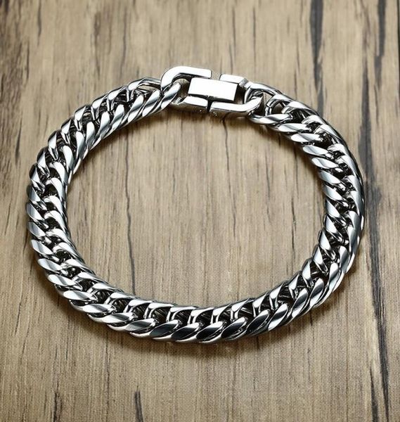link chain miami cuban link mens bracelet in silver tone stainless steel heavy armband pulseira bileklik male jewelry 814 mm 217790050, Black
link chain miami cuban link mens bracelet in silver tone stainless steel heavy armband pulseira bileklik male jewelry 814 mm 217790050, Black