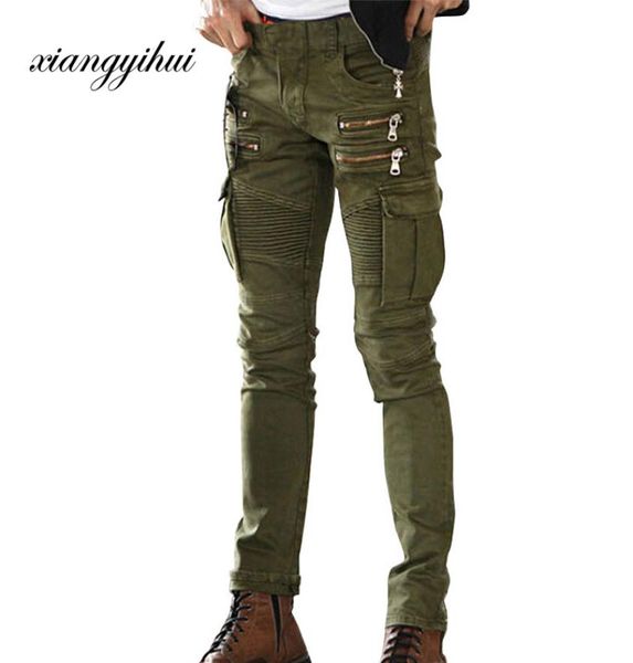 army green black mens denim biker cargo jeans brand men stretch skinny moto pencil pants runway distressed motorcycle jeans1461018, Blue
army green black mens denim biker cargo jeans brand men stretch skinny moto pencil pants runway distressed motorcycle jeans1461018, Blue