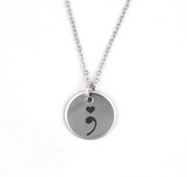new arrival stainless steel necklace semicolon necklace depression awareness pendant necklace warrior mental health suicide jewelr4900696, Silver
new arrival stainless steel necklace semicolon necklace depression awareness pendant necklace warrior mental health suicide jewelr4900696, Silver