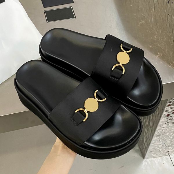 la platform sandals designer women luxury rubber sandal summer satin crystal decorative slippers slide, Black
la platform sandals designer women luxury rubber sandal summer satin crystal decorative slippers slide, Black