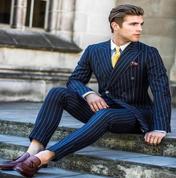 new classic design groom tuxedos double breasted blue stripe peak lapel groomsmen man suit mens wedding suits jacketpantst4892967, Black;gray
new classic design groom tuxedos double breasted blue stripe peak lapel groomsmen man suit mens wedding suits jacketpantst4892967, Black;gray