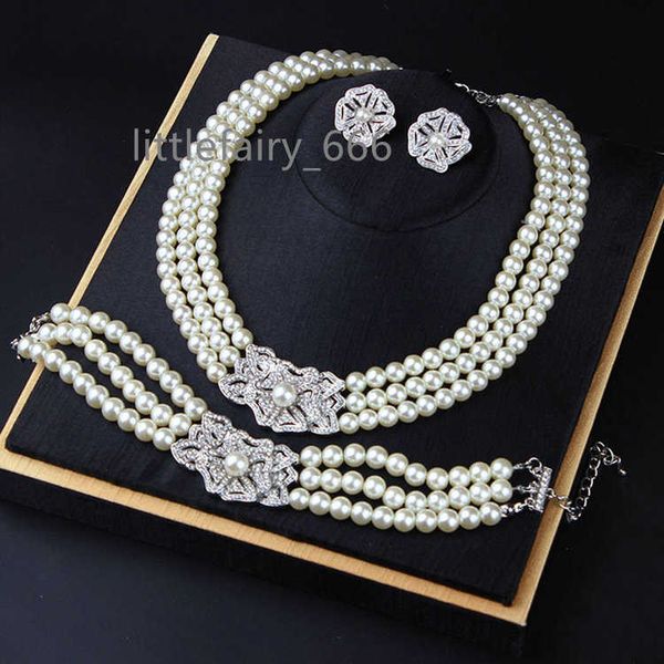 qushine new arrival bride 3 layer imitation pearl choker necklace for women wedding pearl jewelry sets, Silver
qushine new arrival bride 3 layer imitation pearl choker necklace for women wedding pearl jewelry sets, Silver