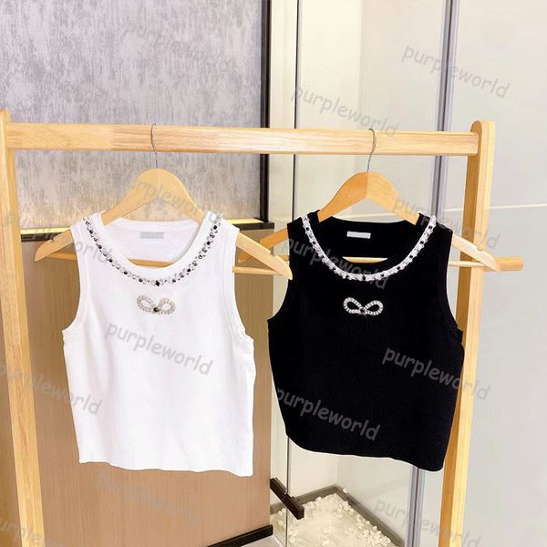womens designer knitted t shirt embroidered vest yoga tank sports rhinestone bow accessory design cute sexy, White
womens designer knitted t shirt embroidered vest yoga tank sports rhinestone bow accessory design cute sexy, White