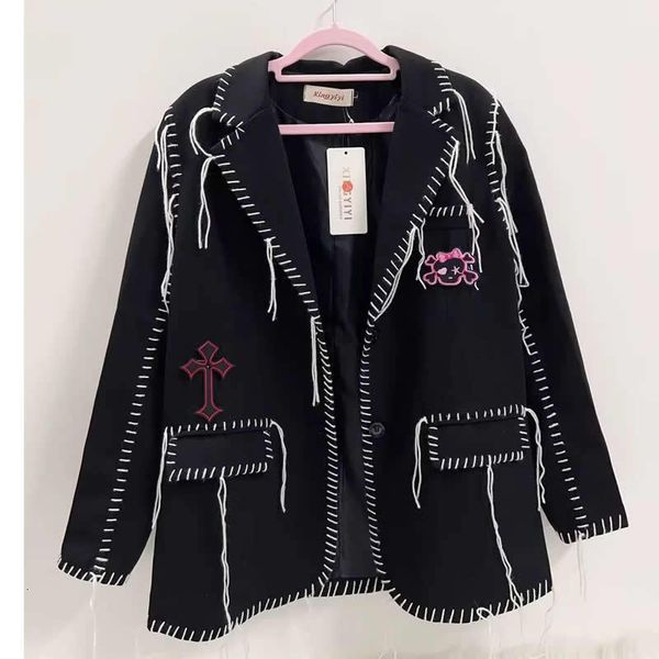women s suits blazers y2k suit jacket gothic clothes fashion vintage accessories harajuku couple 230715, White;black
women s suits blazers y2k suit jacket gothic clothes fashion vintage accessories harajuku couple 230715, White;black