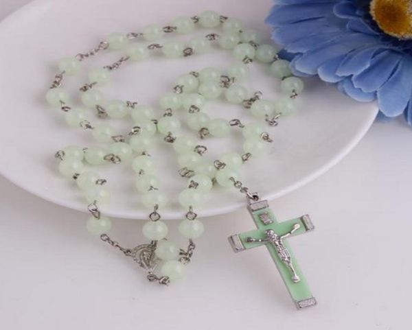 light blue glow in dark plastic rosary beads luminous noctilucent necklace fashion religious jewelry party gift ps09957552281, Silver
light blue glow in dark plastic rosary beads luminous noctilucent necklace fashion religious jewelry party gift ps09957552281, Silver