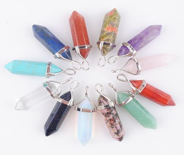 bulk charms natural gemstone pendants bullet hexagonal point pendulum column reiki healing chakra aventurine rose quartz golden sa8300901, Silver
bulk charms natural gemstone pendants bullet hexagonal point pendulum column reiki healing chakra aventurine rose quartz golden sa8300901, Silver