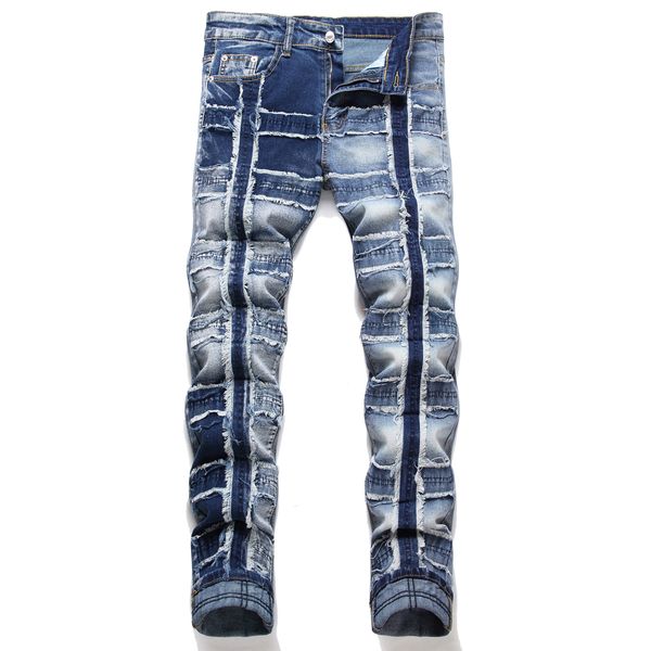 men's pants patchwork jeans hip hop men slim fit pant mens high street casual trousers 3428, Black;brown
men's pants patchwork jeans hip hop men slim fit pant mens high street casual trousers 3428, Black;brown