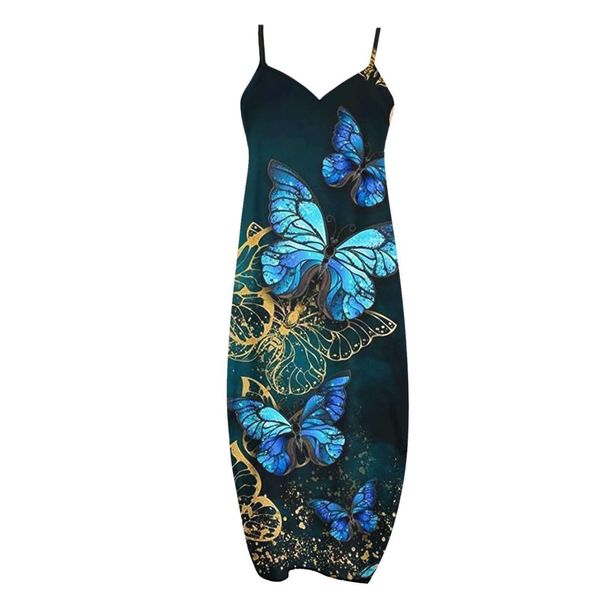 summer cool strap dress loose waist butterfly digital print elegant street, Black;gray
summer cool strap dress loose waist butterfly digital print elegant street, Black;gray